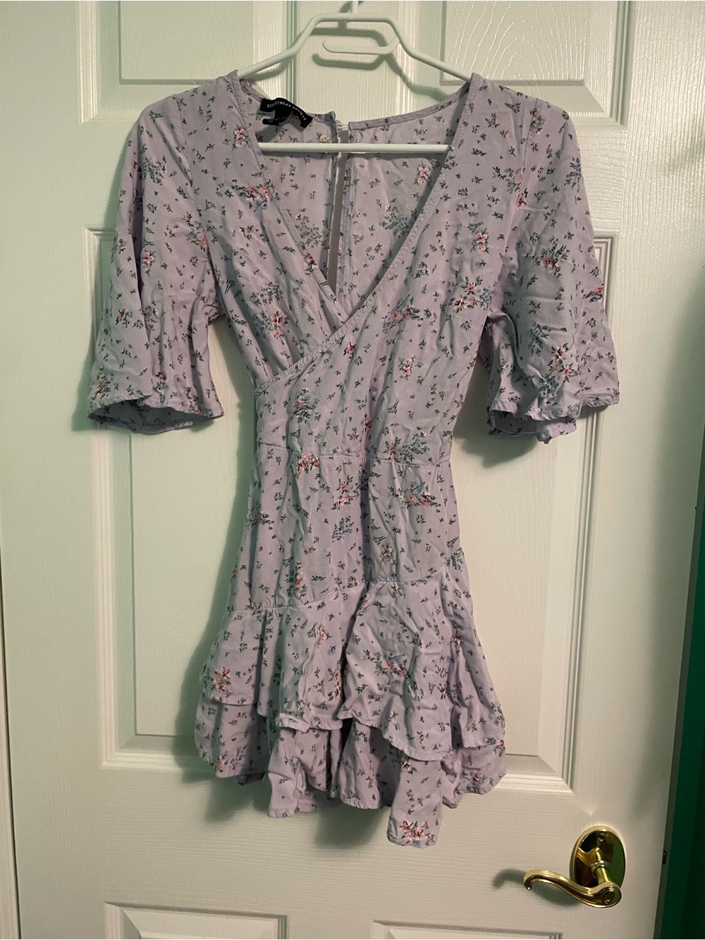 Streetwear Society Light Purple Floral Mini Romper Dress